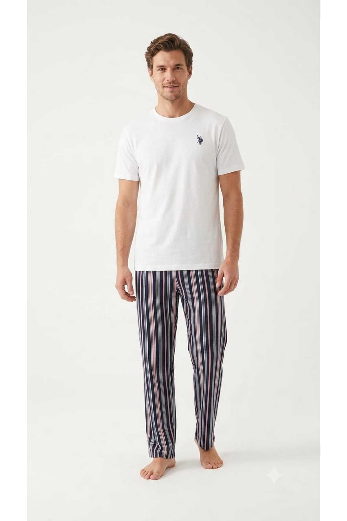 U.S. Polo Assn. Men's Ecru Pajama Set