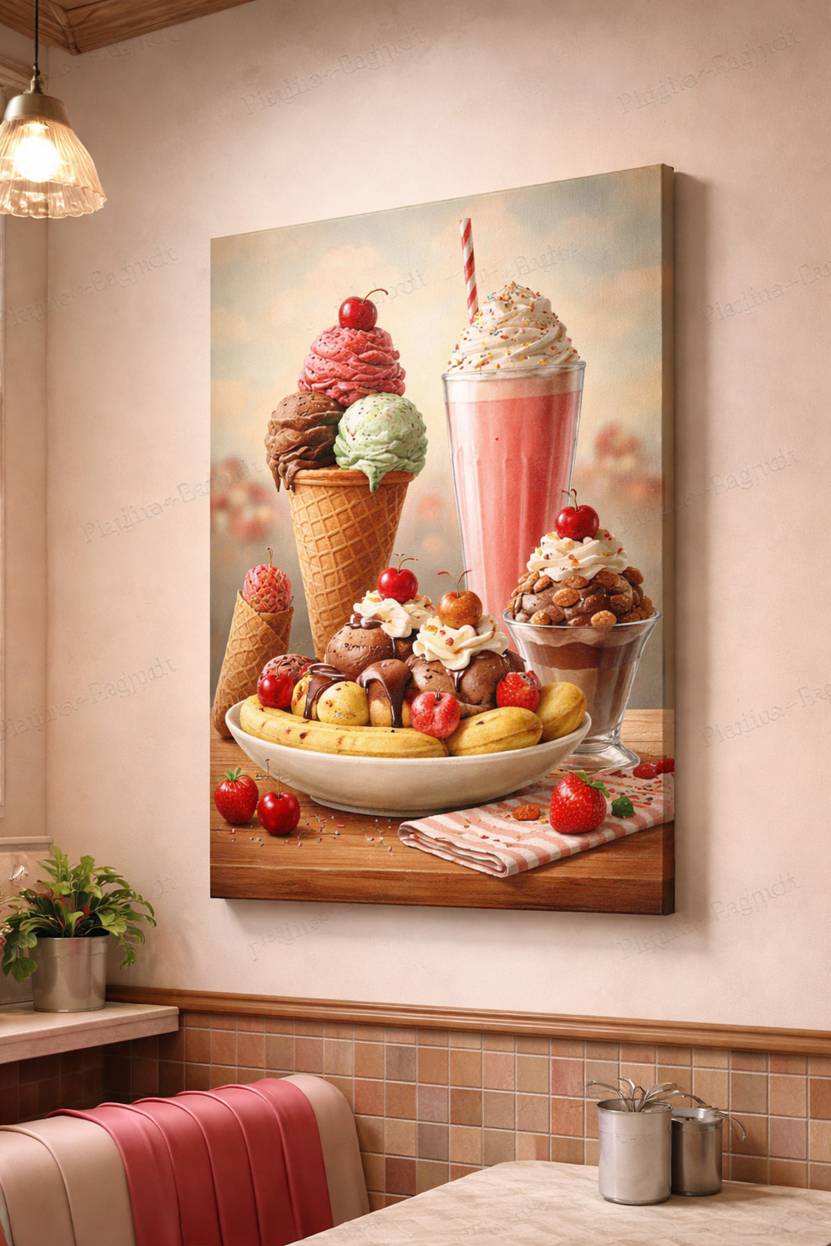 Tatlı Anılar Temalı Kanvas Tablo - 70x80 cm