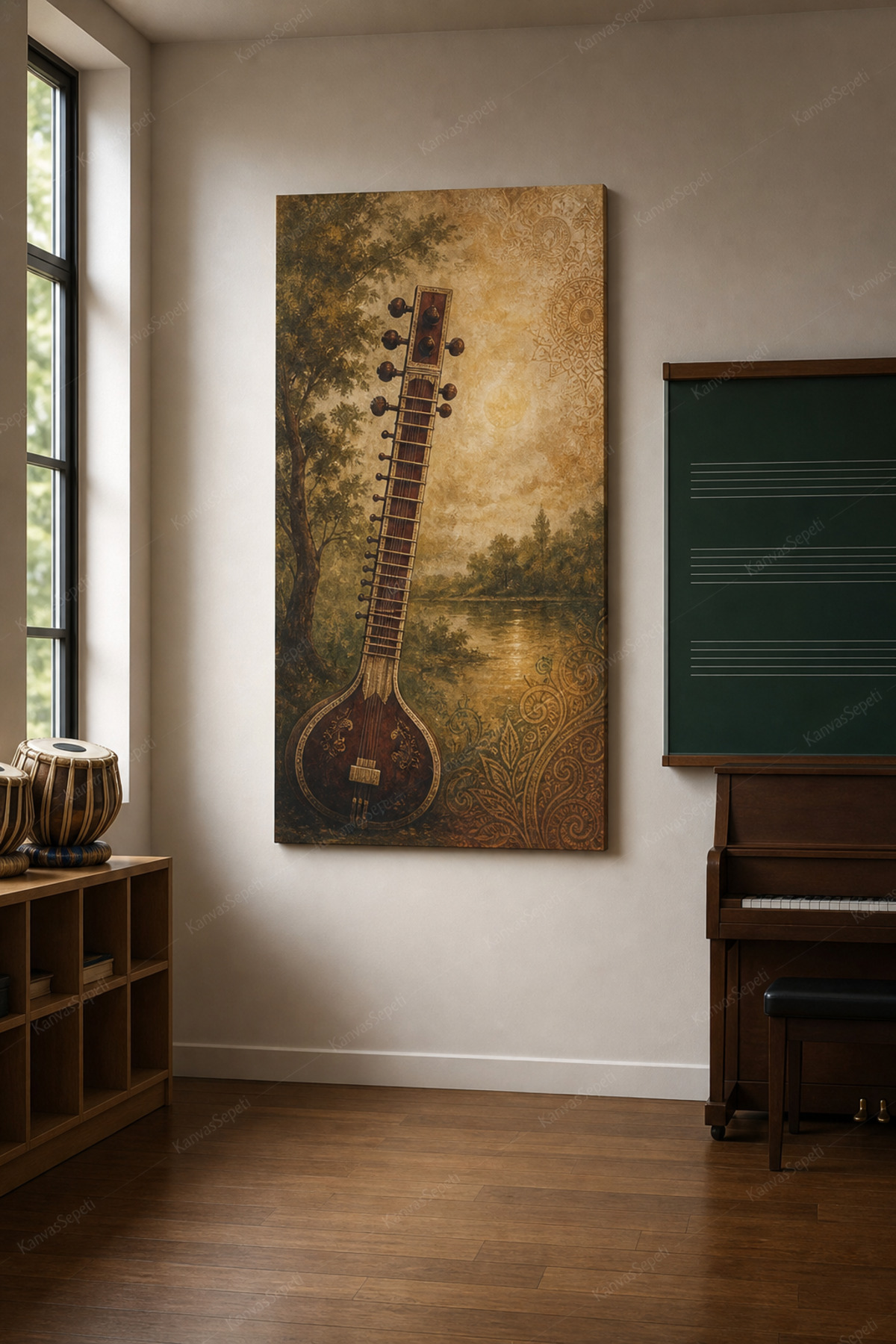 Geleneksel Sitar Melodileri Kanvas Tablo