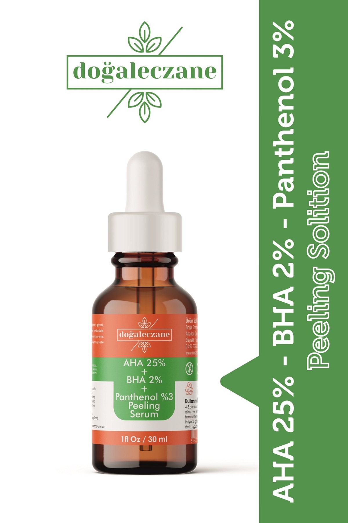 Siyah Nokta Karşıtı Aha %30 + Bha %2 + Panthenol %3 Peeling Cilt Serum 30 ml — DA93993