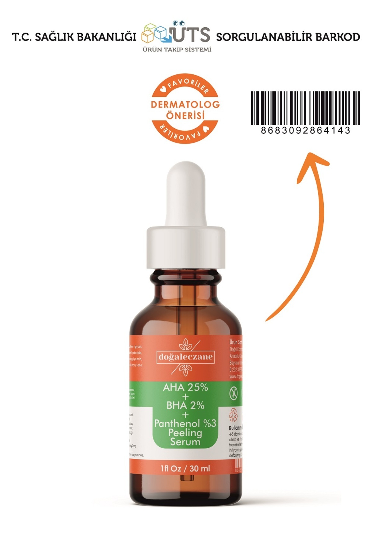 Siyah Nokta Karşıtı Aha %30 + Bha %2 + Panthenol %3 Peeling Cilt Serum 30 ml — DA93993 — تصویر 2 از 4