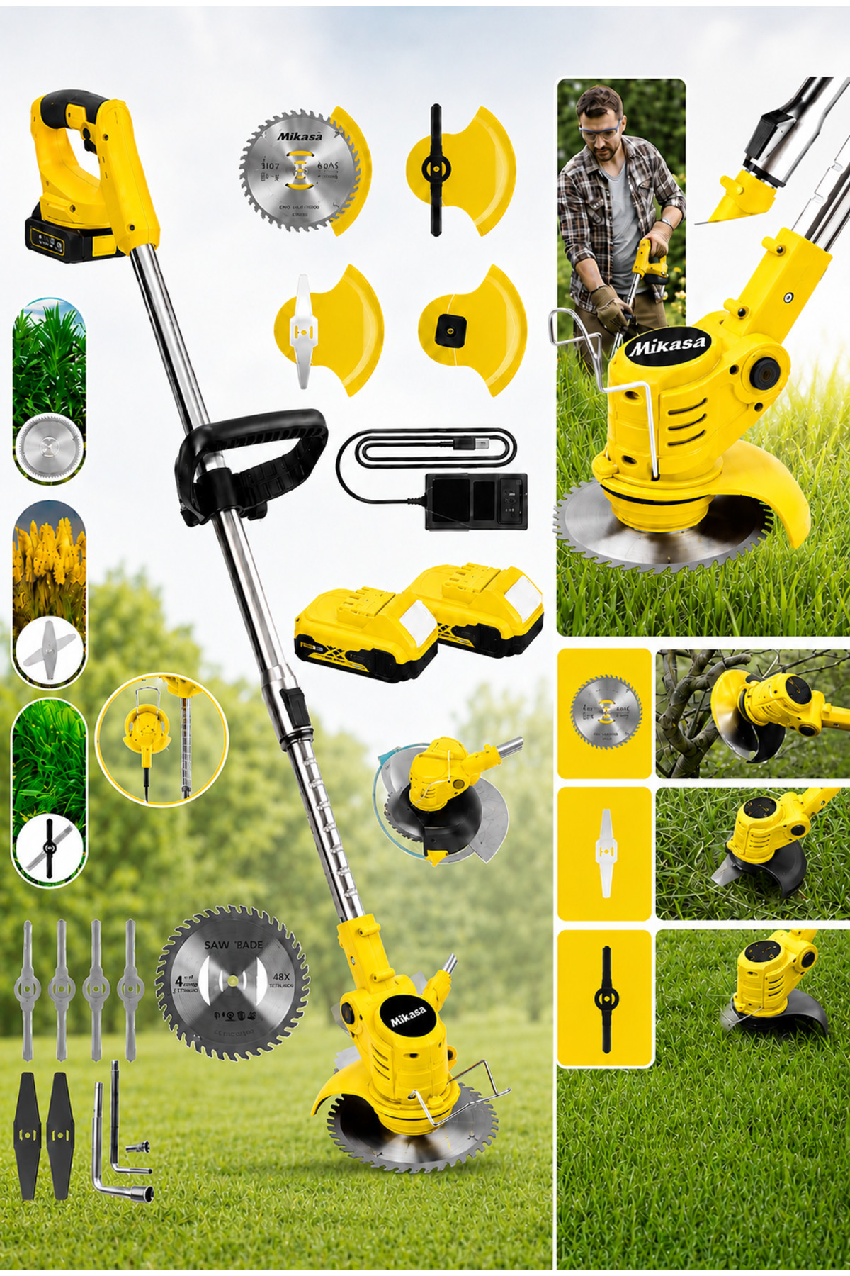 Mikasa Tools Japon 21 V 5 Ah Teleskopik Uzatmalı Kömürsüz Turbo