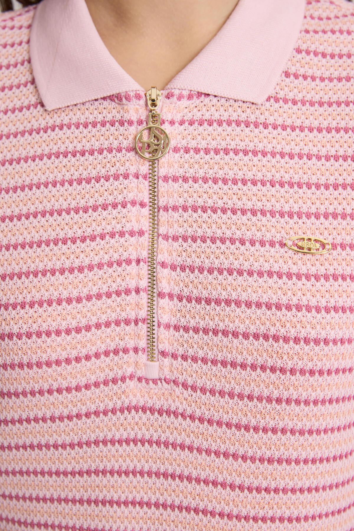 U.S. Polo Assn. Kadın Pembe Örme Elbise 50325490-VR041 görsel 6