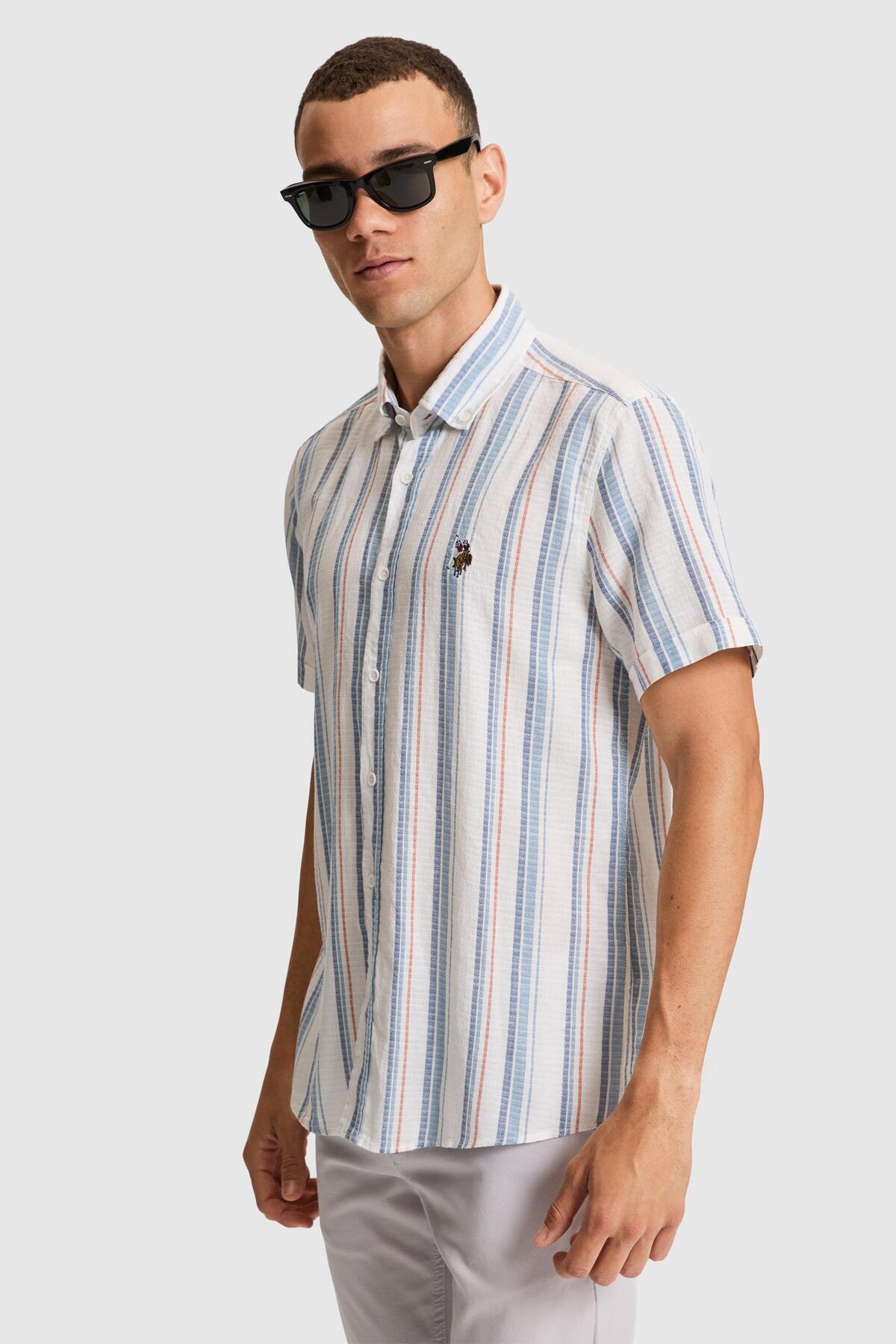 U.S. Polo Assn. Erkek Dokuma Gomlek PU-10191 — رنگارنگ
