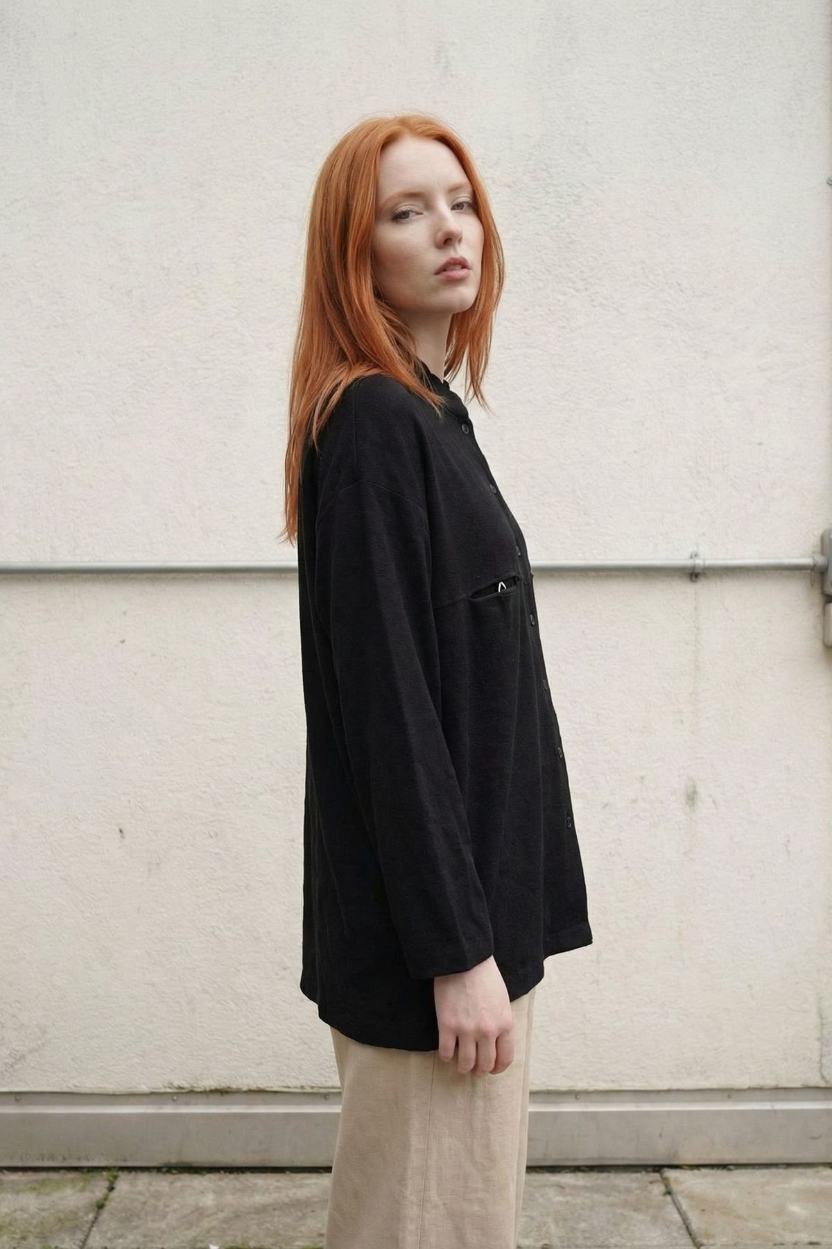 Hiccup MY FASHION Oversize Uzun Kollu Keten Karışımlı Gömlek görsel 2