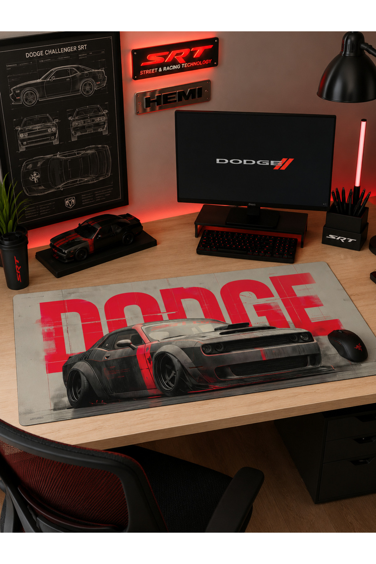 RUGRUMBA CHALLENGER STREET GRUNGE 40x90cm Gaming Oyuncu XL Büyük