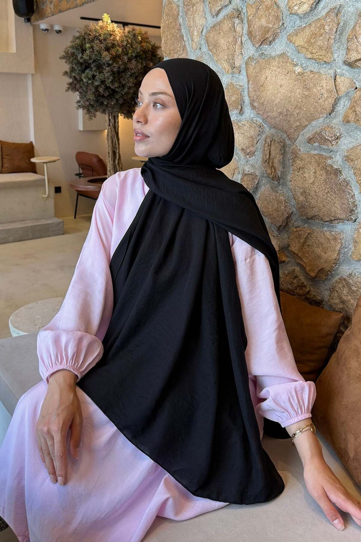 lamelif Rami Şal Siyah görsel 3