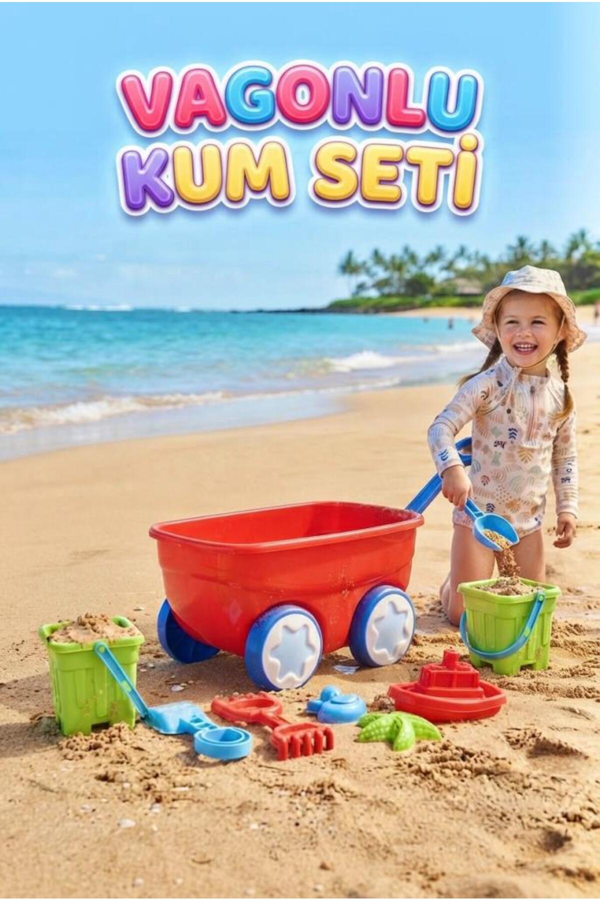 Rickshaw Sand Set - Get Ready for Fun at the Beach 6 Pieces Educational Color Sand Playset