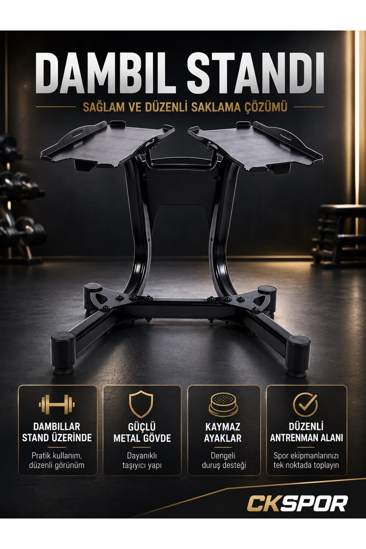 CKSPOR LUXURY Dambıl Standı Metal Dambıl Sehpası Ayarlanabilir Dambıl İçin Taşıyıcı Stand Dambıl Seti Standı