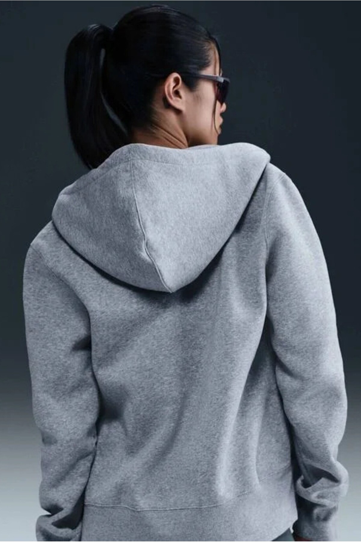 Nike Sportswear Phoenix Fleece Std Fz Hoodie Kadın Gri Sweatshrit görsel 4