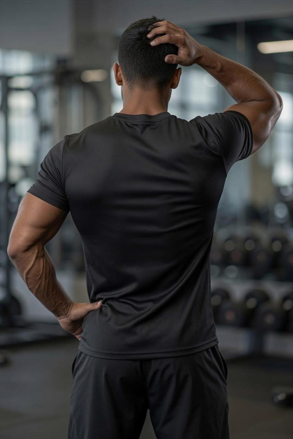 Oksit Xylon 2'li Paket Mikro Polyester Nefes Alabilen Hafif Perform Antrenman Sporcu Erkek Tshirt görsel 4