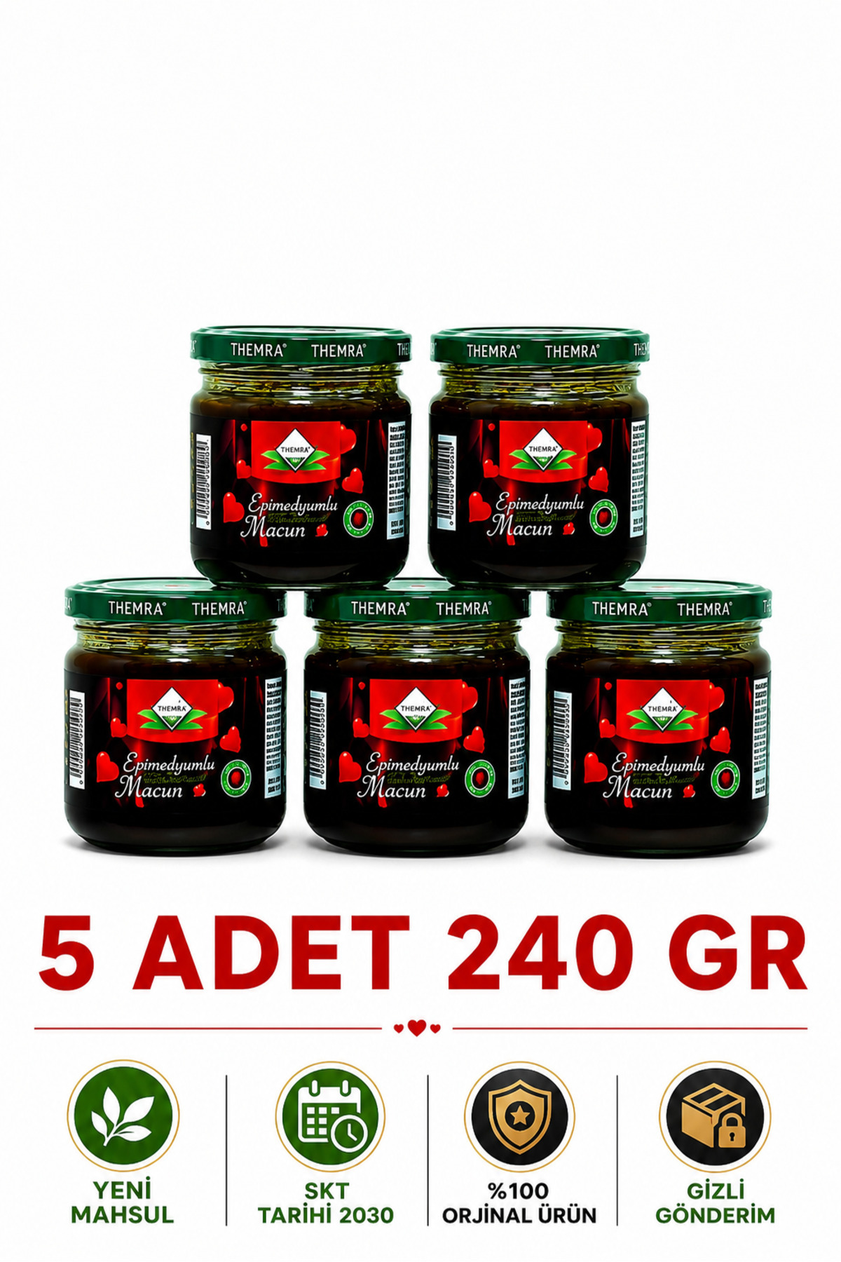 Themra Propolis Kudret Narı Bal Ginsengli Bitkisel Karışımlı Macun 5x240 Gr — 5373825fh