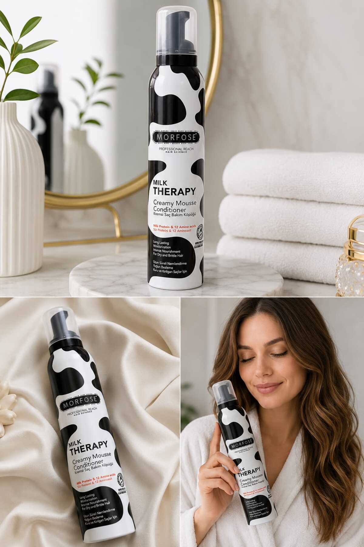 Milk Therapy Kremsi Saç Bakım Köpüğü 200 ml | Milk Protein & 12 Amino Asit | Durulanmayan Saç Köpüğü — KÖPÜK1 — تصویر 2 از 4