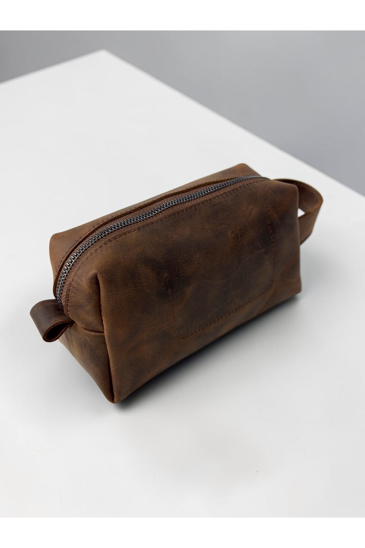 BeeBlack %100 Hakiki Deri Organizer NERO Model El Çantası-Siyah Crazy Günlük El Taşıma Çantası orta boy görsel 4