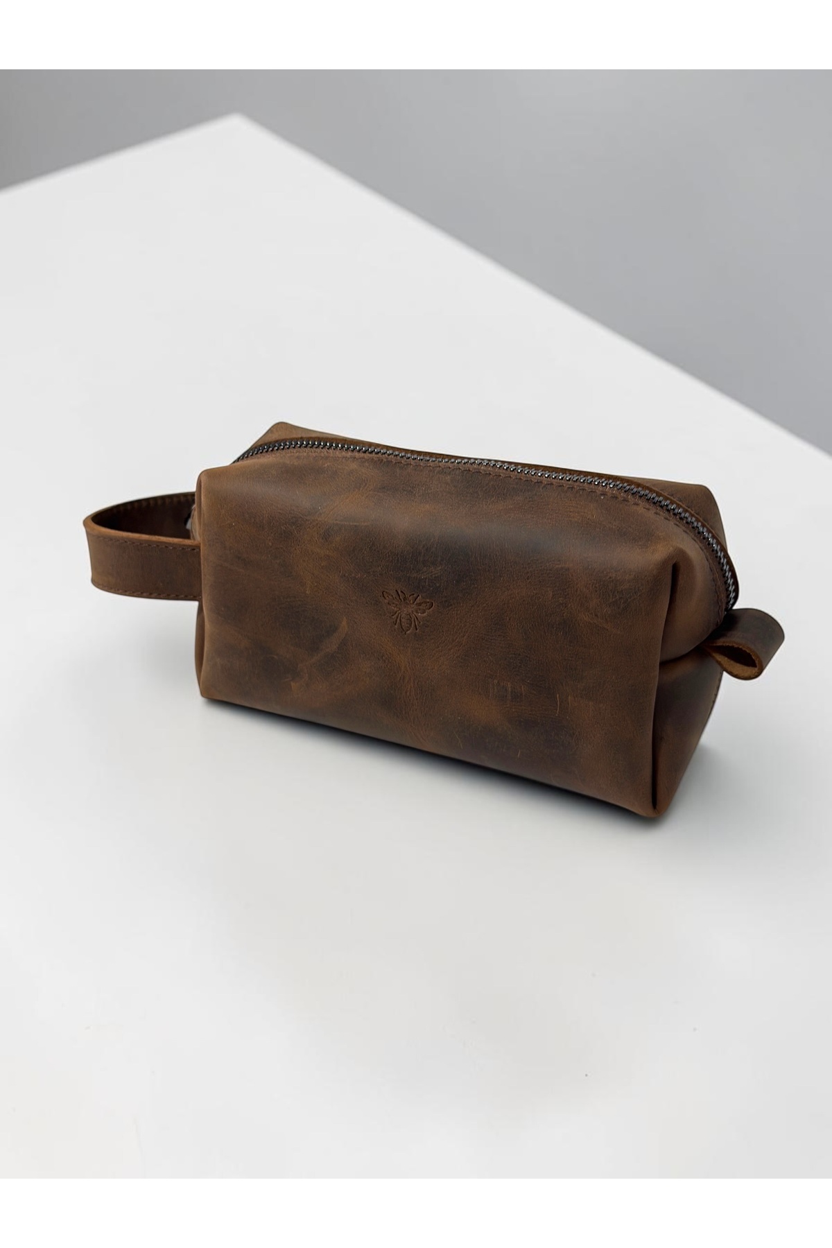 BeeBlack %100 Hakiki Deri Organizer NERO Model El Çantası-Siyah Crazy Günlük El Taşıma Çantası orta boy görsel 3