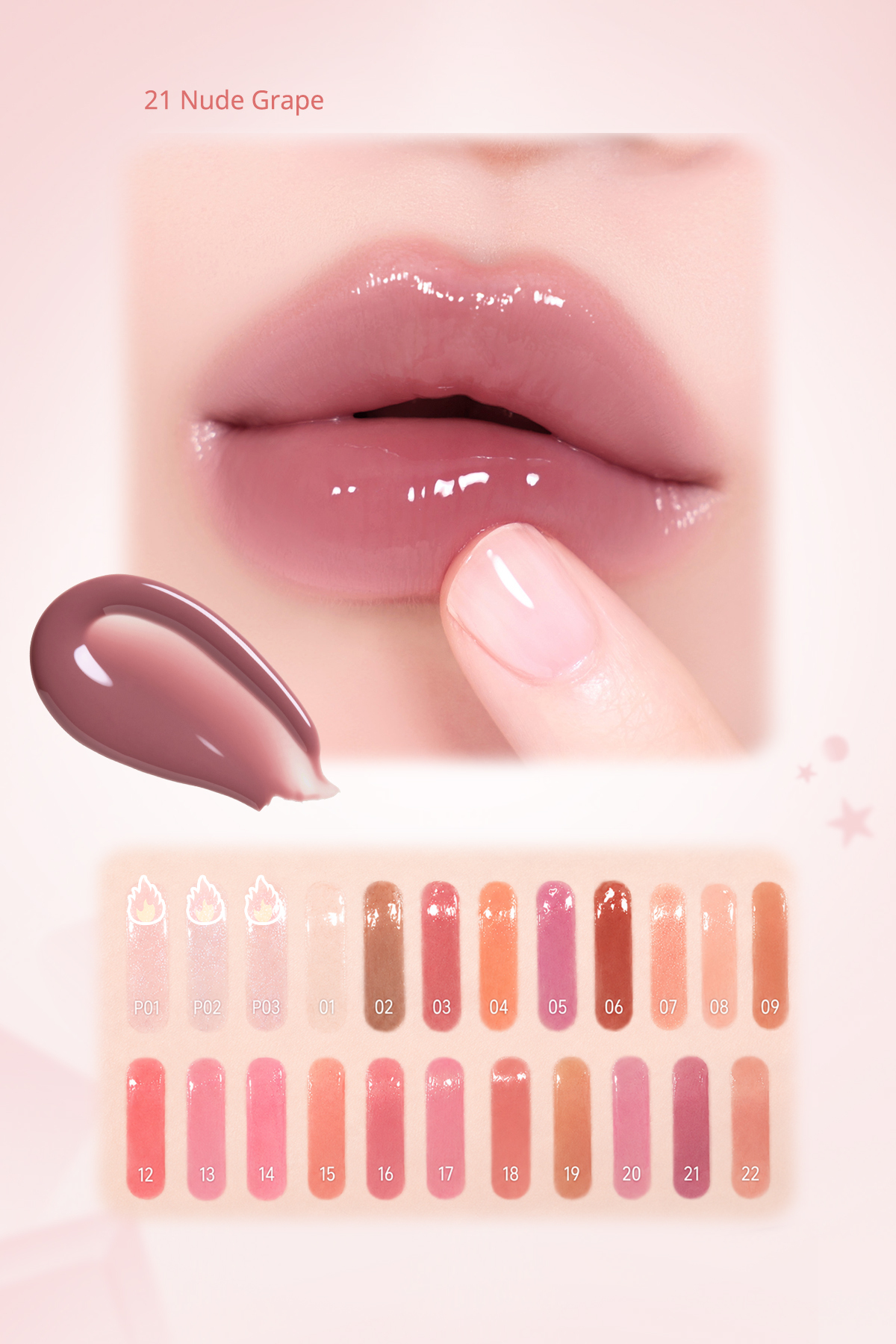 Dudaklara Dolgun ve Işıltılı Görünüm Sunan Gloss Ink Glasting Lip Gloss (21 Nude Grape) — بنفش 5568 — تصویر 4 از 9