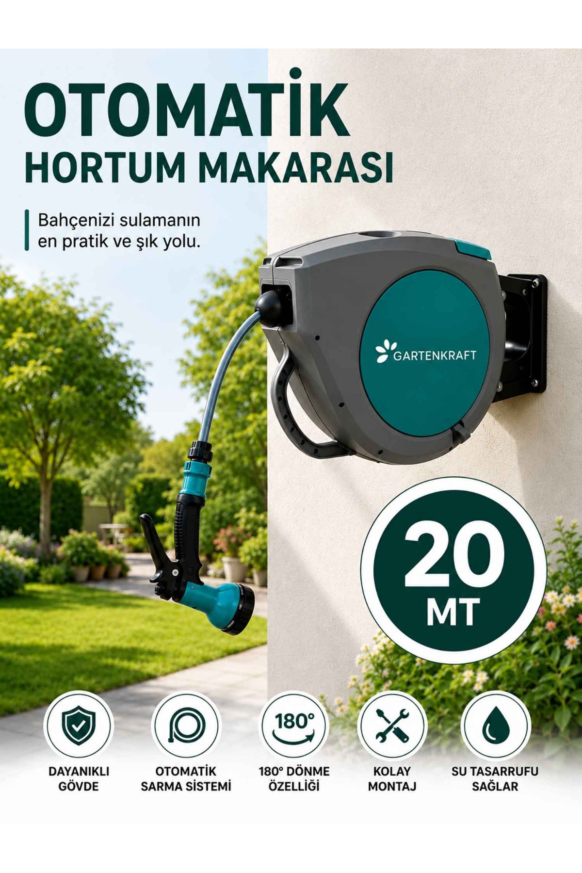 MODULBOX OTOMATİK HORTUM MAKARASI 1/2" 20 Metre