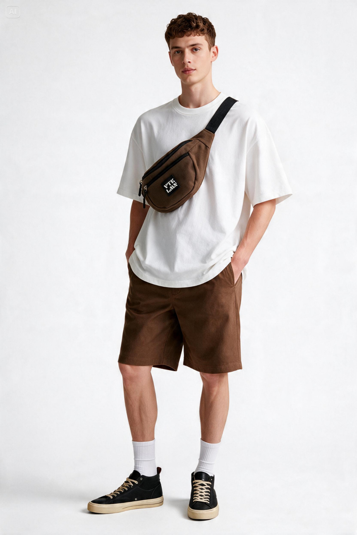 Vatkalimon Unisex Koyu Kahve Omuz Ve Bel Çantası görsel 2
