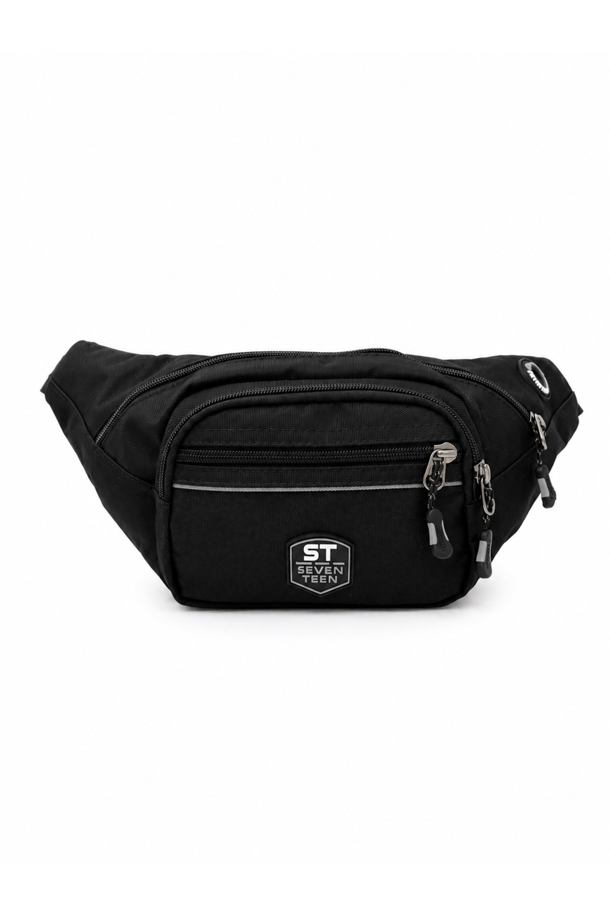 Sanmorris SEVENTEEN Unisex Çok Bölmeli Ayarlanabilir Bel Ve Omuz Çantası SİYAH-GRİ görsel 3