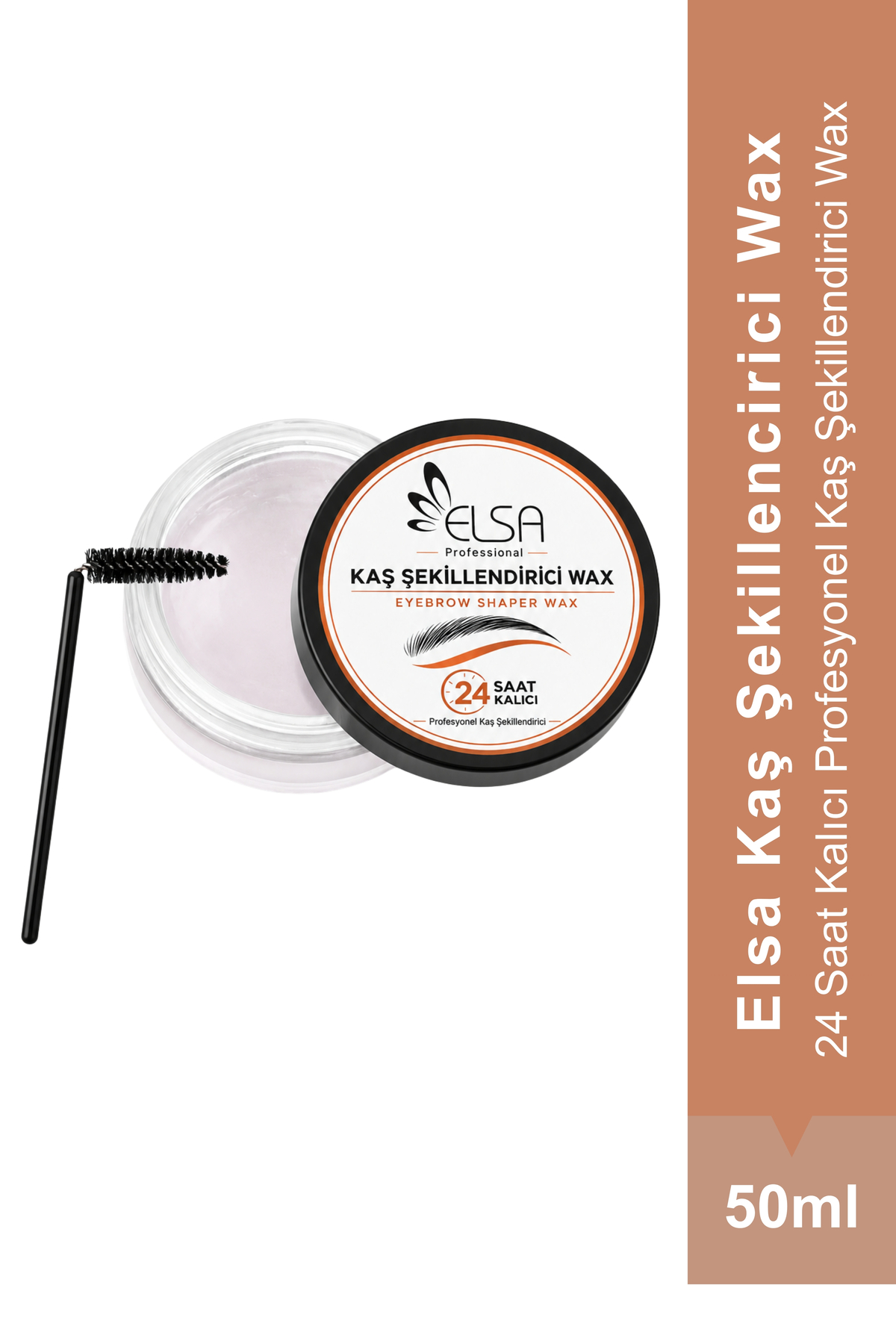 ELSA Professional Kaş Sabitleyici Wax 50 ml | Şeffaf, Beyaz Kalıntı Bırakmayan & Gün Boyu Kalıcı Kaş Şekillendirici — مشکی KAŞ-WAX