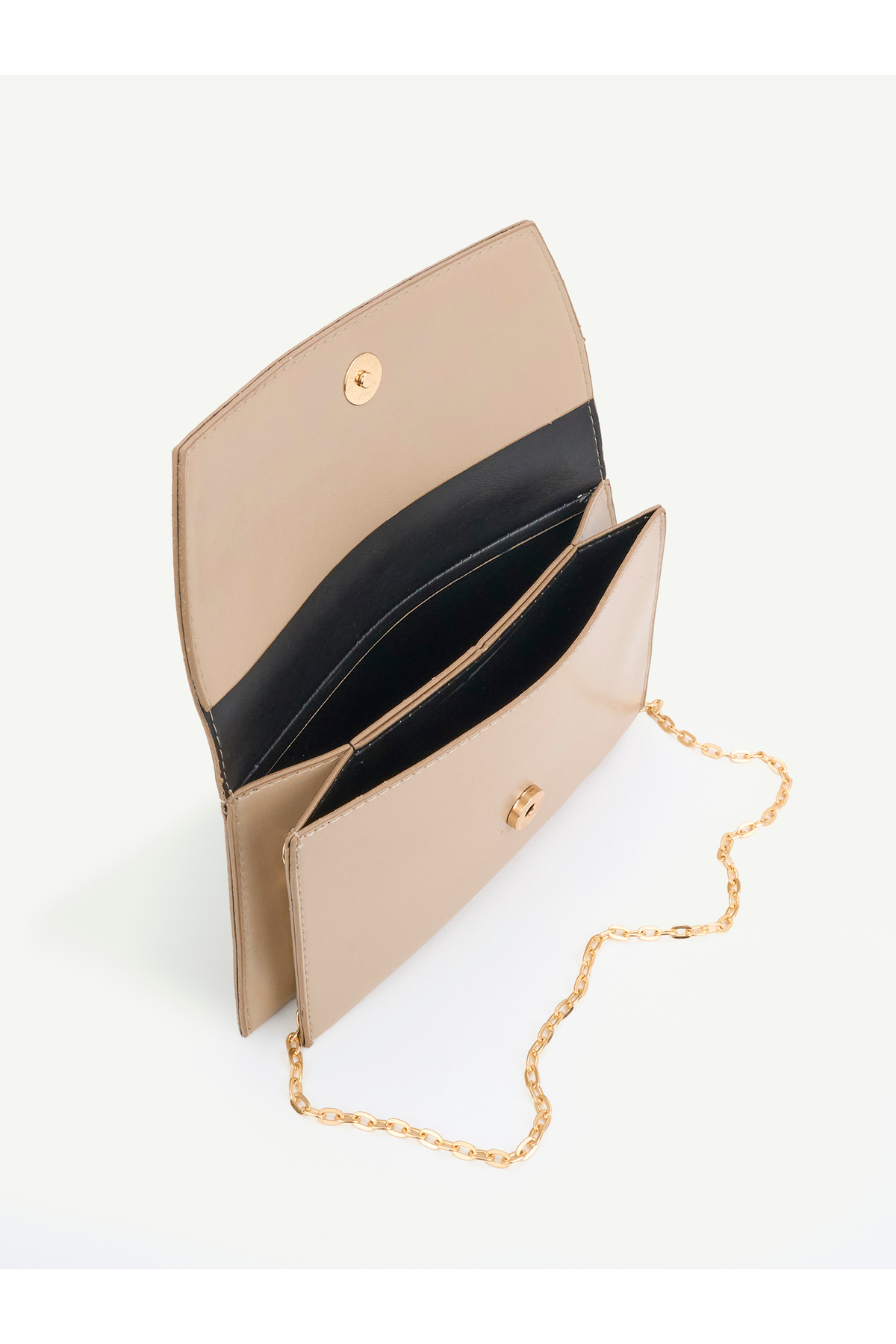 Mojeva Sisi Zincir Askılı Mıknatıs Detaylı Kapaklı Kadın El ve Omuz Çantası, Şık Portföy Clutch görsel 3