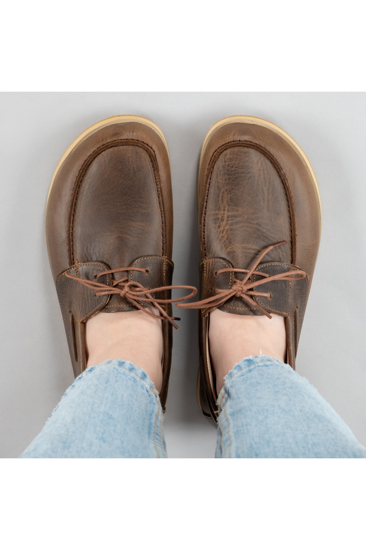atlantishandmade Erkek Kahverengi Barefoot Deri Günlük Ayakkabı