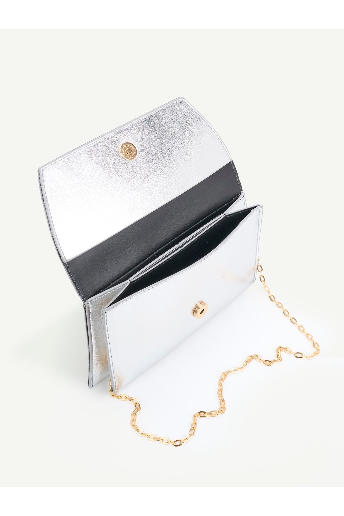 Nudia Sisi Zincir Askılı Mıknatıs Detaylı Zincir Askılı Kapaklı Kadın El ve Omuz Çantası, Şık Portföy Clutch görsel 3