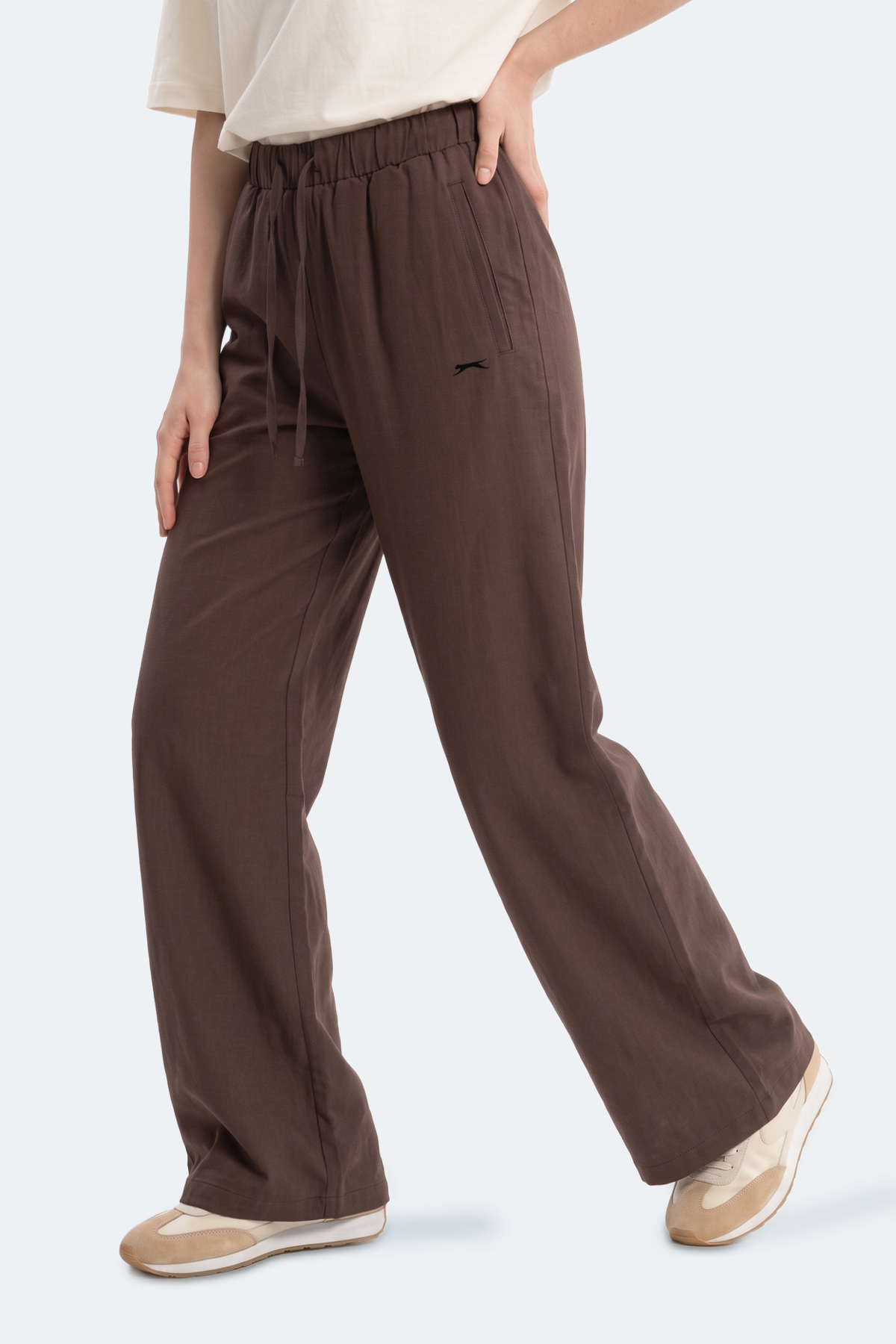Slazenger SUNFLOWER Kadın Bol Paça Kahve Eşofman Altı görsel 5