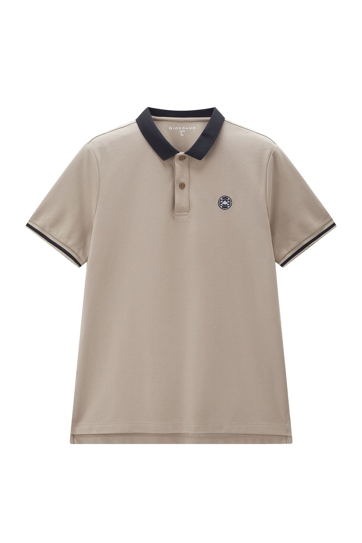 Giordano Men's Cotton Blend Pique Embroidered Polo