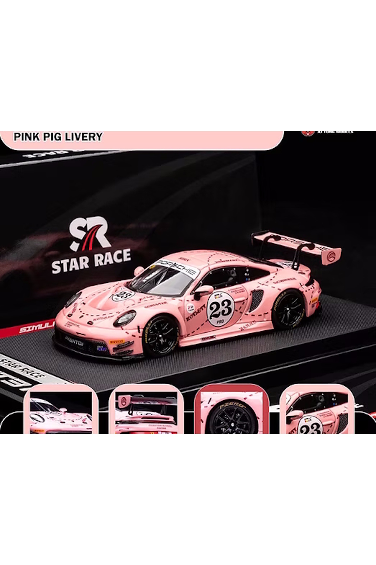 Star Race SR 1:64 992 GT3 R #23 Pink Pig Livery - Fiyatı, Yorumları