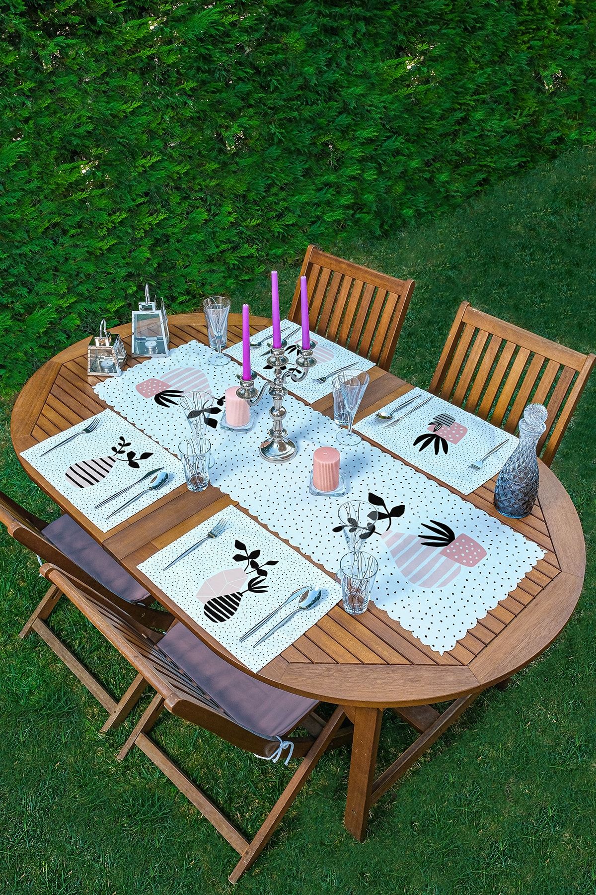 Realhomes 4+1 Ghivece De Flori Pentru Podea Pentru Sablare Cu Nisip, Design Special, Set American De Serviciu Și Alergător - One Size