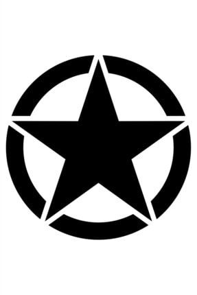 Army Star, Askeri Yıldız Off Road Oto Sticker Araba Sticker Siyah 20 X 20 Cm mrl318