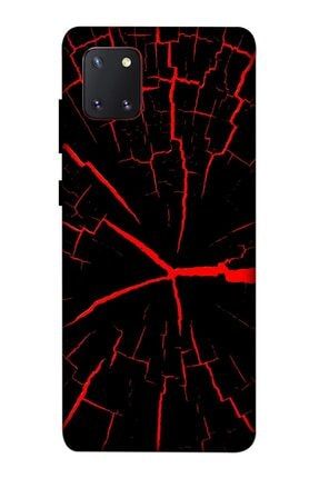 Zipax Galaxy Note 10 Lite Kılıf Kırmızı Çatlak Baskılı Desenli Silikon Kılıf A++-8029 Galaxy Note 10 Lite kılıf-Zipax8029D5