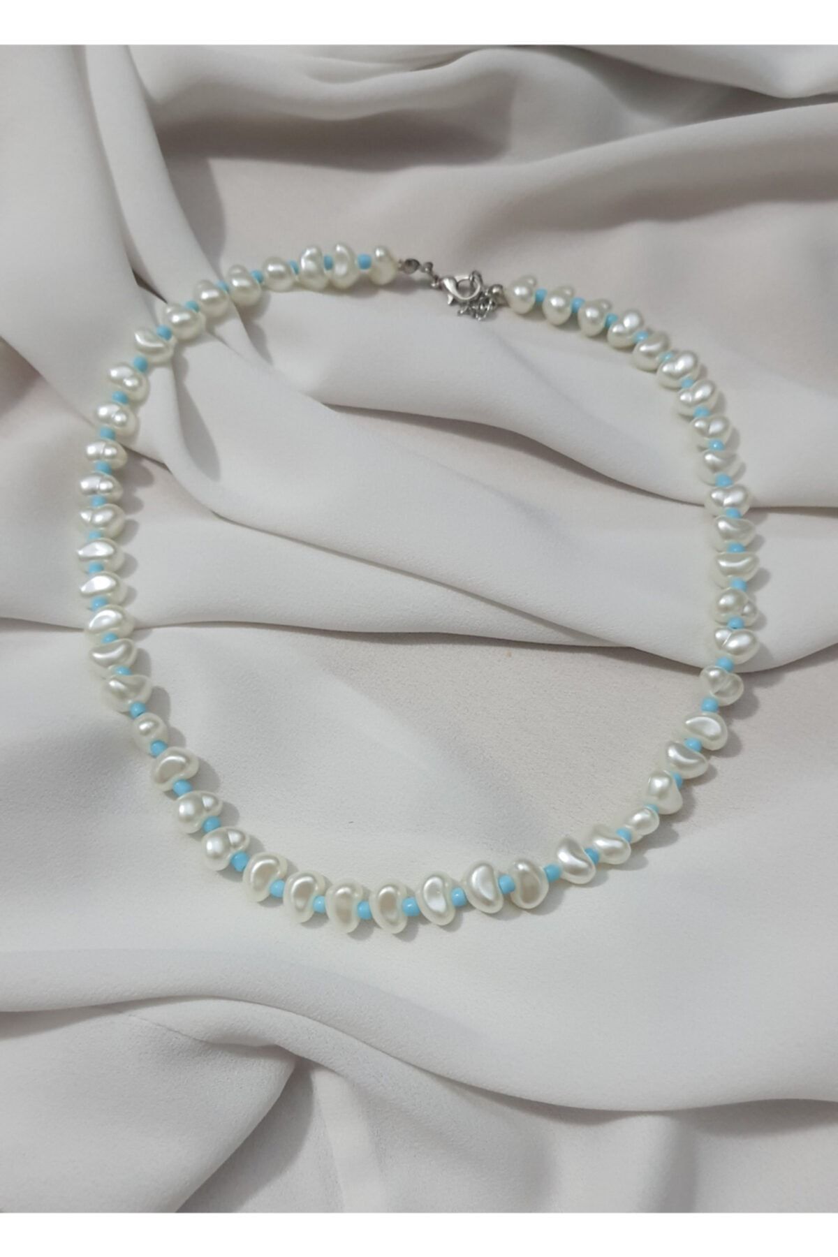 fullcontrol Women s Baroque Pearl Baby Blue Bead Detailed Pearl