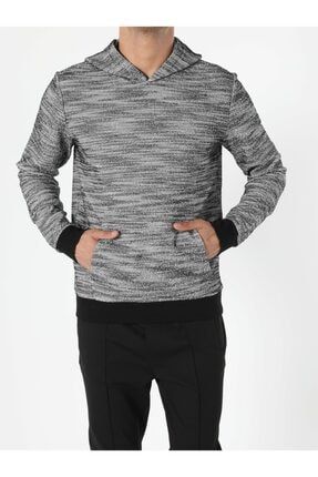 Regular Fit Kapüşonlu Desenli Gri Erkek Sweatshirt .CL1055418_Q1.V1_MGA
