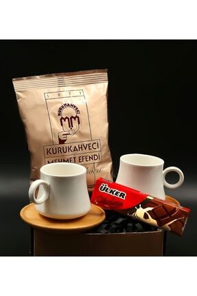 Bambu Tabaklı Fincan Takımı 2'li & Türk Kahvesi & Ülker Bol Sütlü Çikolata 00018