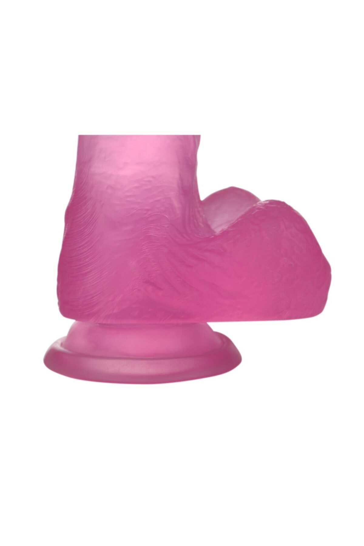 17,5 cm Şeffaf Realistik Damarlı Vantuzlu Pembe Dildo Penis 5