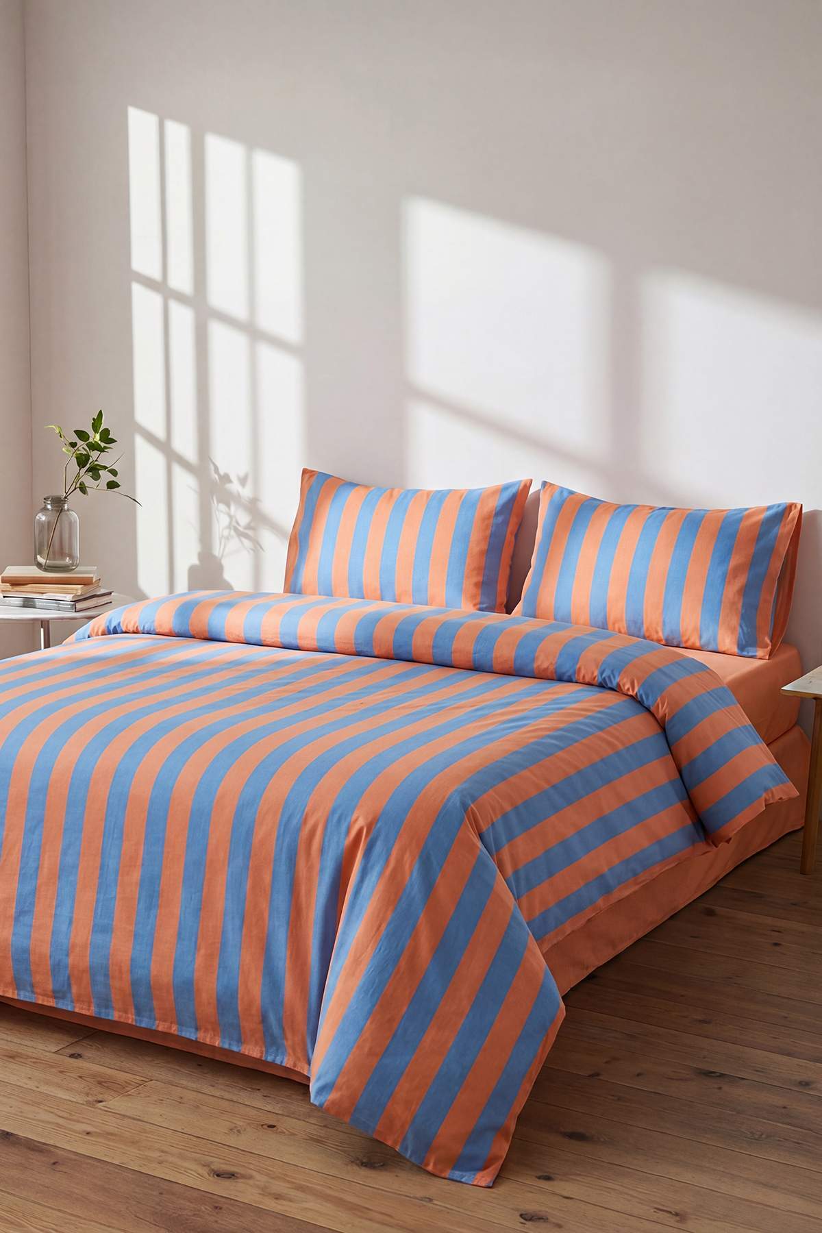 Trendyol Home Double Kolay Ü Tulle Can Be Used Checkered Fitted Sheet Pieces Duvet Cover Set 200X220Cm Tphss25Ckn00004