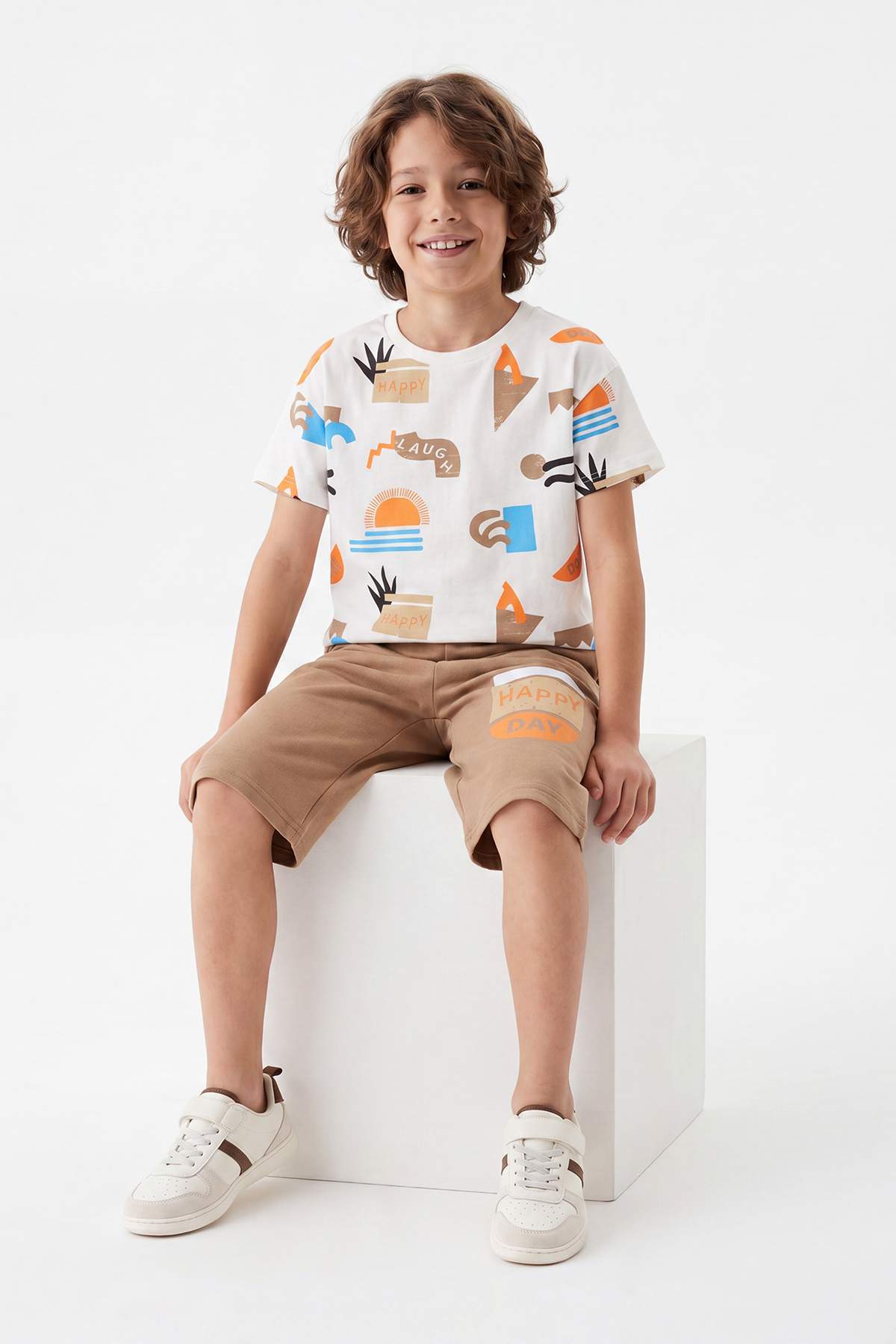 Trendyolmilla Kids Kahverengi Baskılı Örme Alt - Üst Takım TKDSS26AU00108