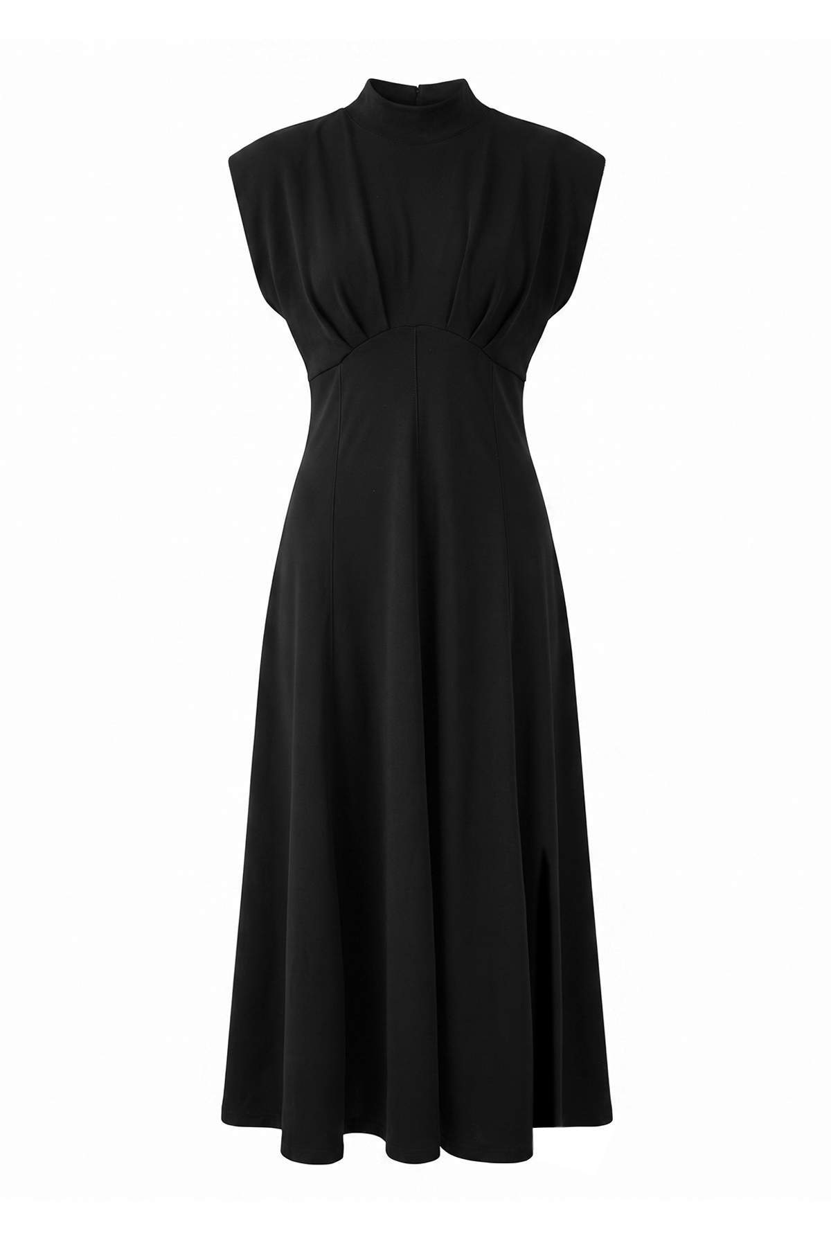 Trendyolmilla Siyah Düz Skater Bisiklet Yaka Kolsuz Büzgülü Maxi Soft Touch Örme Elbise TWOSS26EL00670