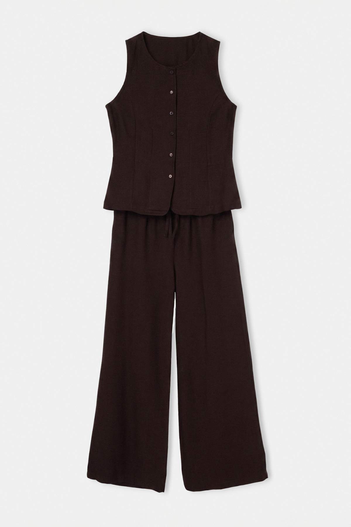 Drop by Trendyolmilla Keten Yelekli Pantolon Takım