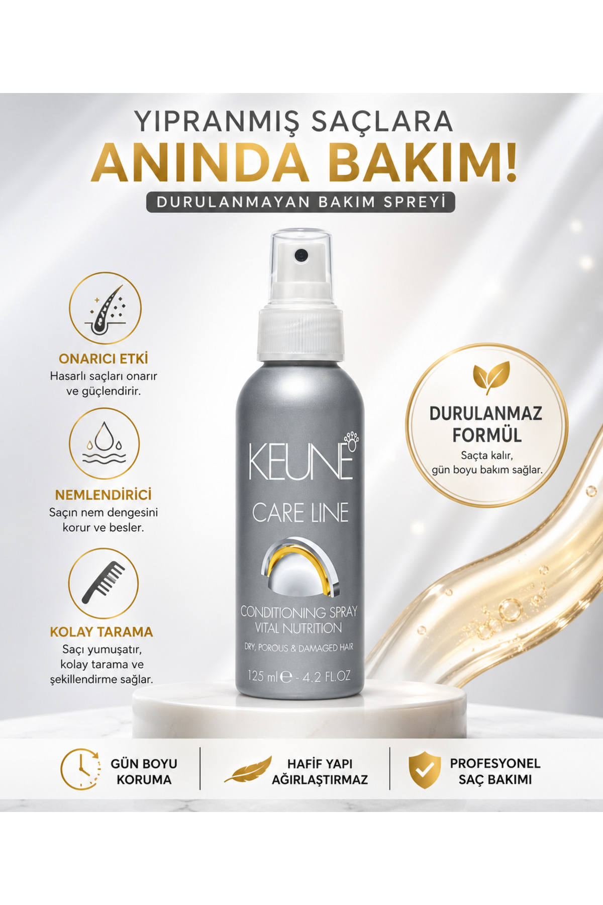 Vital Nutrition Sprey | Durulanmayan Saç Bakım Spreyi | Hasarlı Saçlar İçin Onarıcı & Nemlendirici 125 ml — 8717185383829 — تصویر 2 از 4