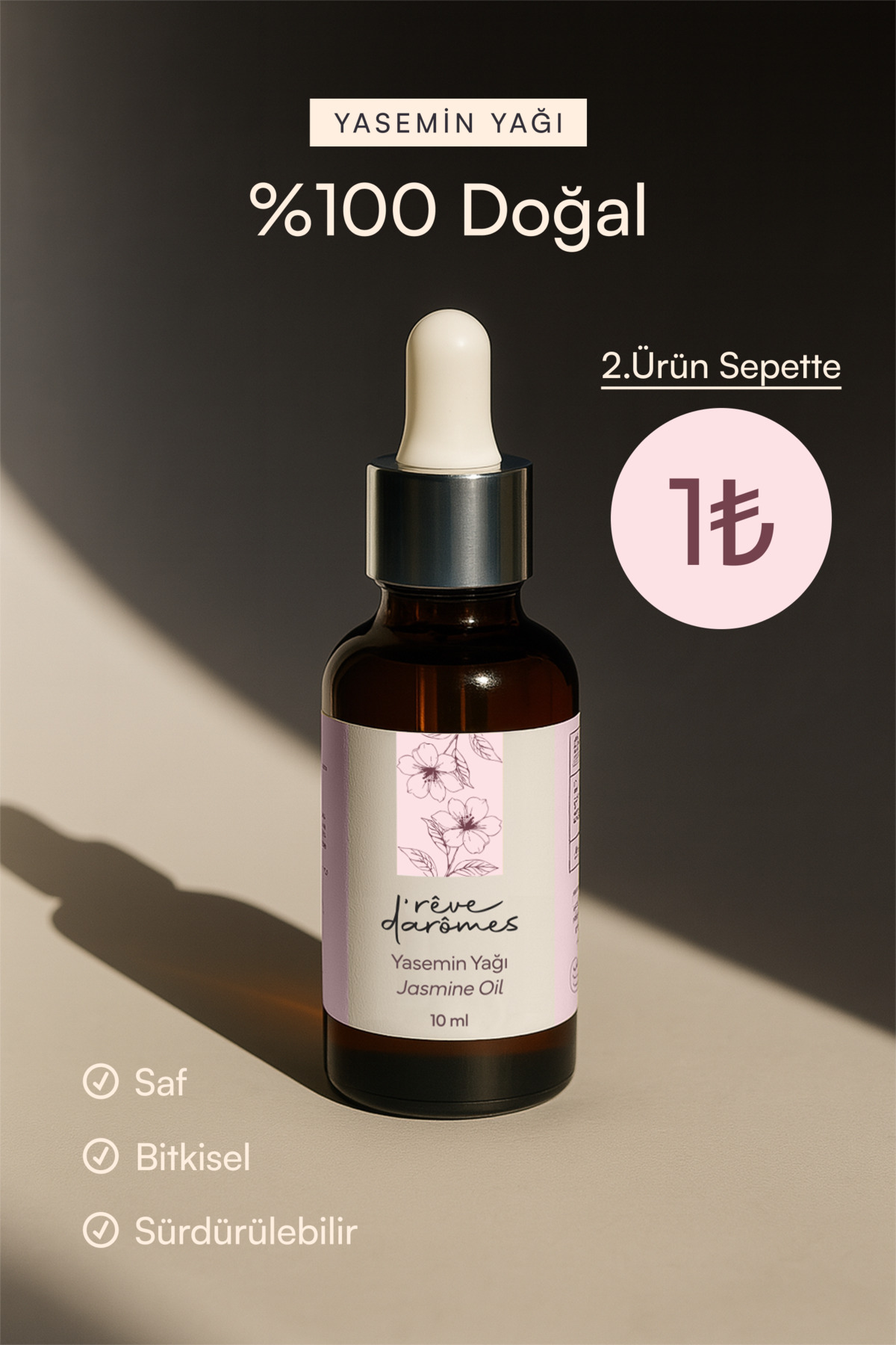 Rêve d’Arômes %100 Doğal Rahatlatıcı & Dengeleyici Yasemin Yağı – 10 ml - Fiyatı, Yorumları