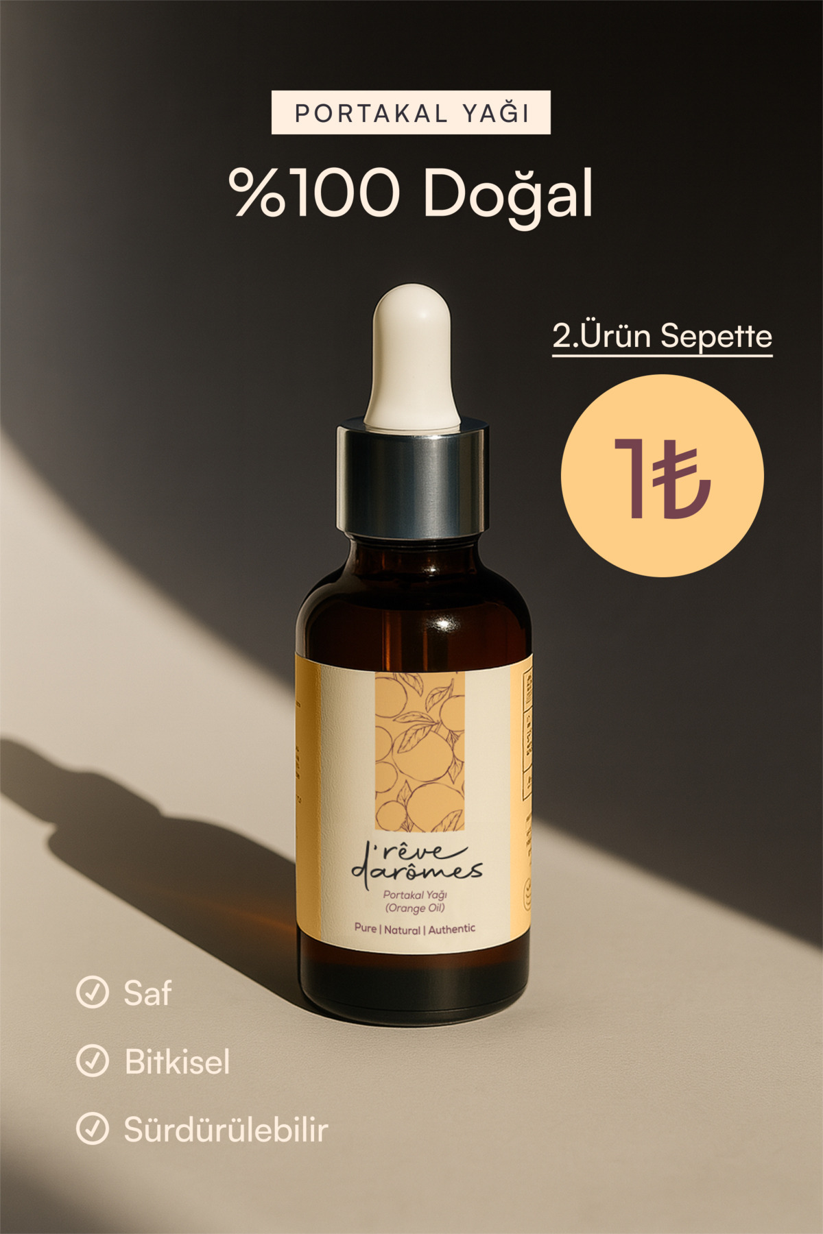 Rêve d’Arômes %100 Doğal Ferahlatıcı & Mutluluk Verici Portakal Yağı – 20 ml - Fiyatı, Yorumları
