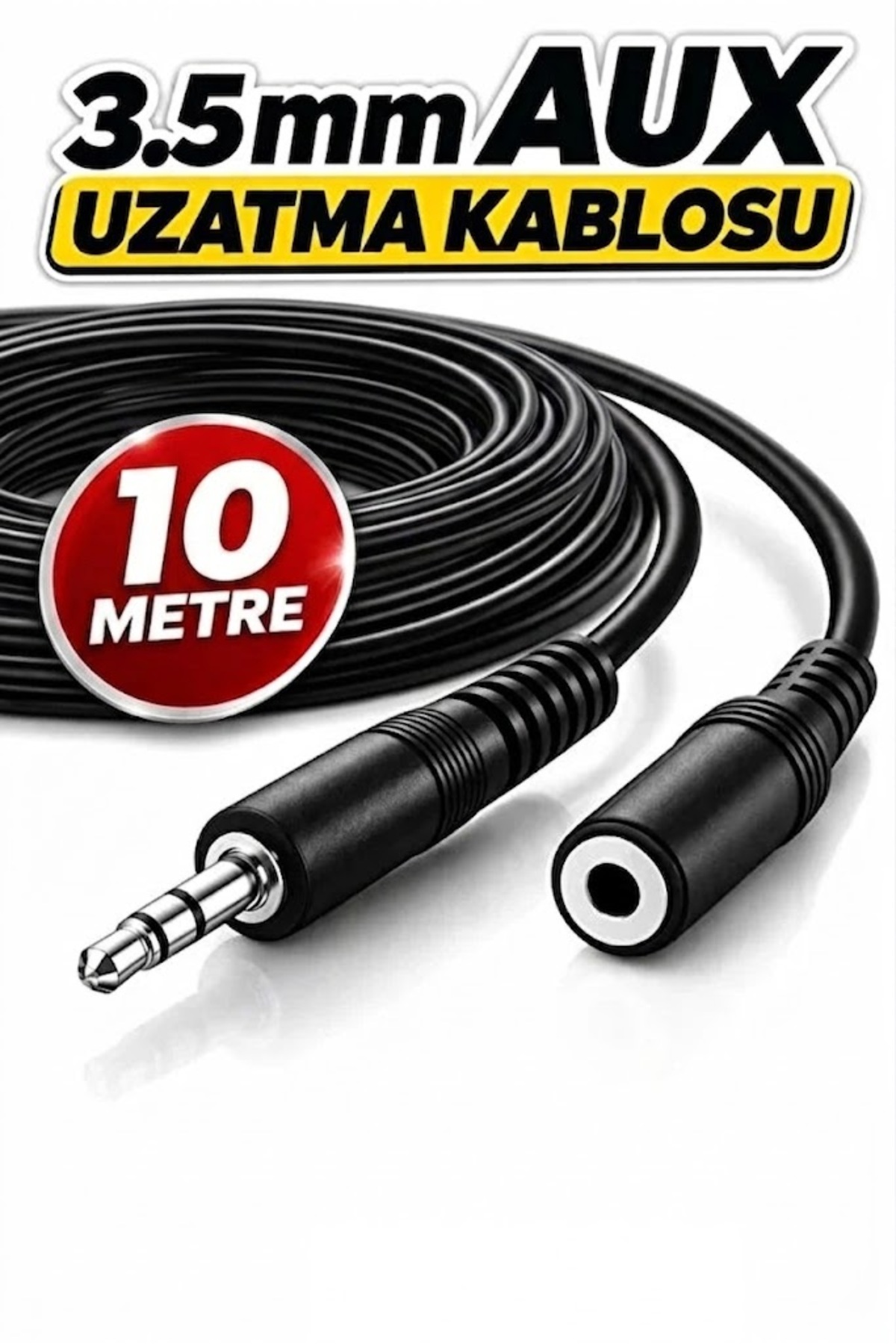 Yeni 2026 3.5 Mm Kulaklık Ekleme Uzatma Kablosu Dişi Erkek 10 Metre Stereo Kulaklık Erkek Kadın Kaliteli
