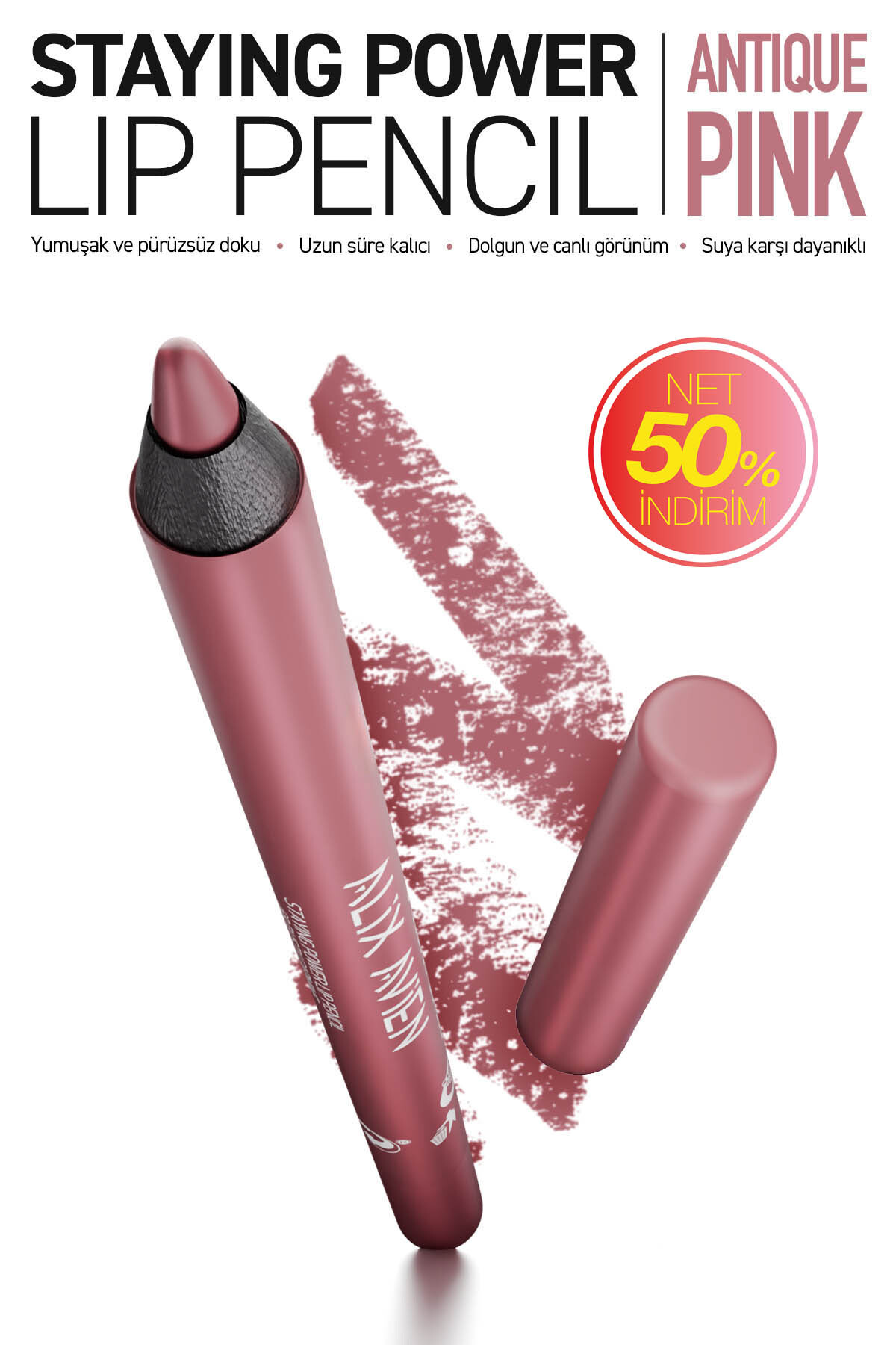 Alix Avien Suya Dayanıklı Uzun Süre Kalıcı Yumuşak Dudak Kalemi - Staying Power Lip Pencil 66 Antique Pink - Fiyatı, Yorumları