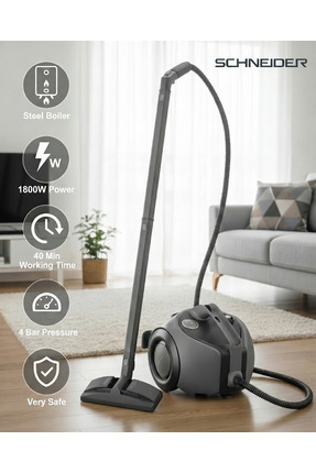 Schneider Çok Fonksiyonlu Buharlı Temizlik Makinesi - Çelik Kazanlı 1800W