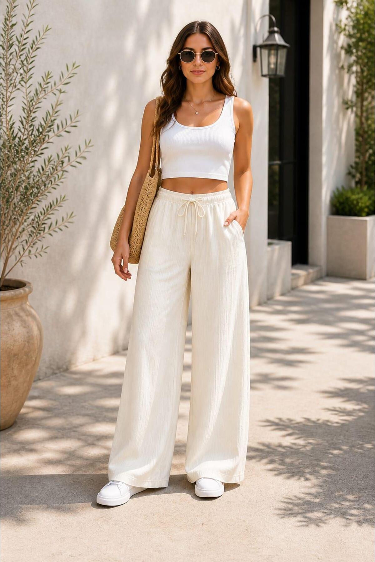 ALEXANDERGARDI Linen Blended Loose Cut Trousers