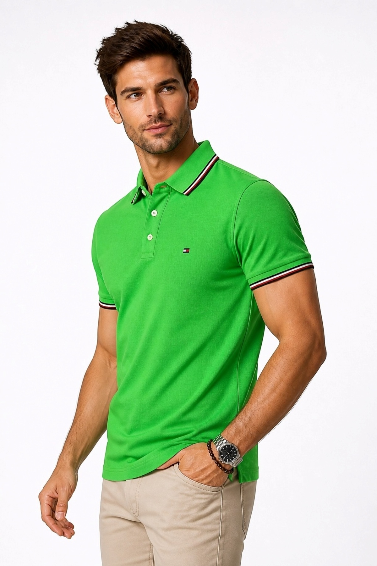پولوشرت مردانه یقه پلو | تامی هیلفیگر Tommy Hilfiger MW0MW30750prs TR - تصویر 2
