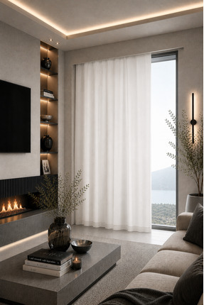 Setekshome Saten Güneşlik Fon Perde Beyaz – Pilesiz Düz Dikim (Genişlik x Yük...